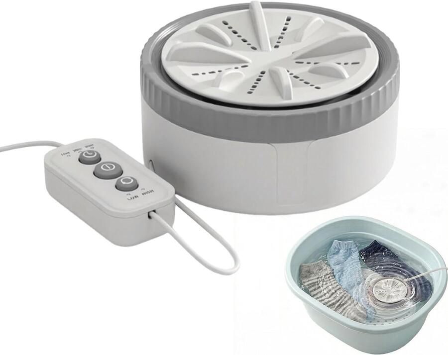 Mini Wasmachine Kledingwasser Kleine Was Tijdbesparend Ontwerp Compact Formaat Grijs