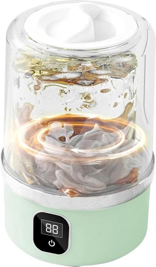 Mini wasmachine-kleine wasmachine-camping wasmachine-Kleine wasmachine Mini-wasmachine voor ondergoed Oplaadapparaat voor babykleding handdoeken sokken en delicate kleding Groen 11x11x17cm