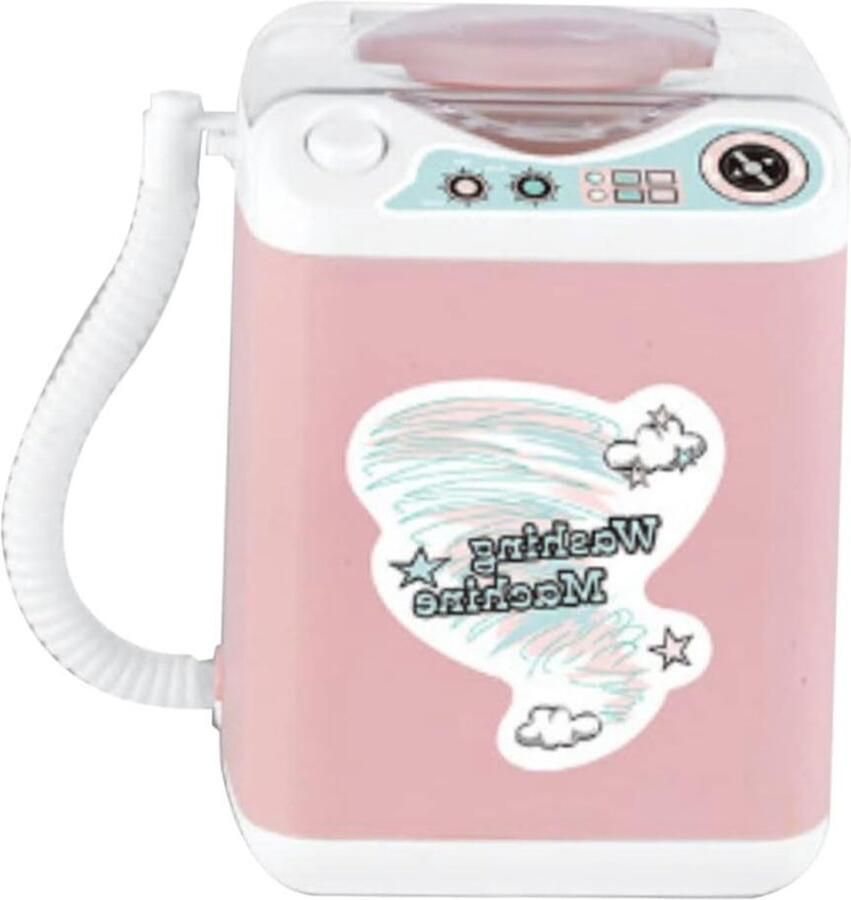 Mini Wasmachine Make-up reiniger Cosmetica schoonmaken Simuleert echt apparaat 8x8x10.5 cm Wit