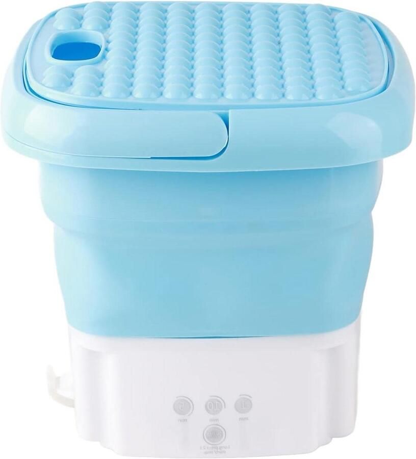 Mini Wasmachine Opvouwbaar Apparaat Apart Wassen Energiebesparend Ontwerp 3.5L Capaciteit Blauw