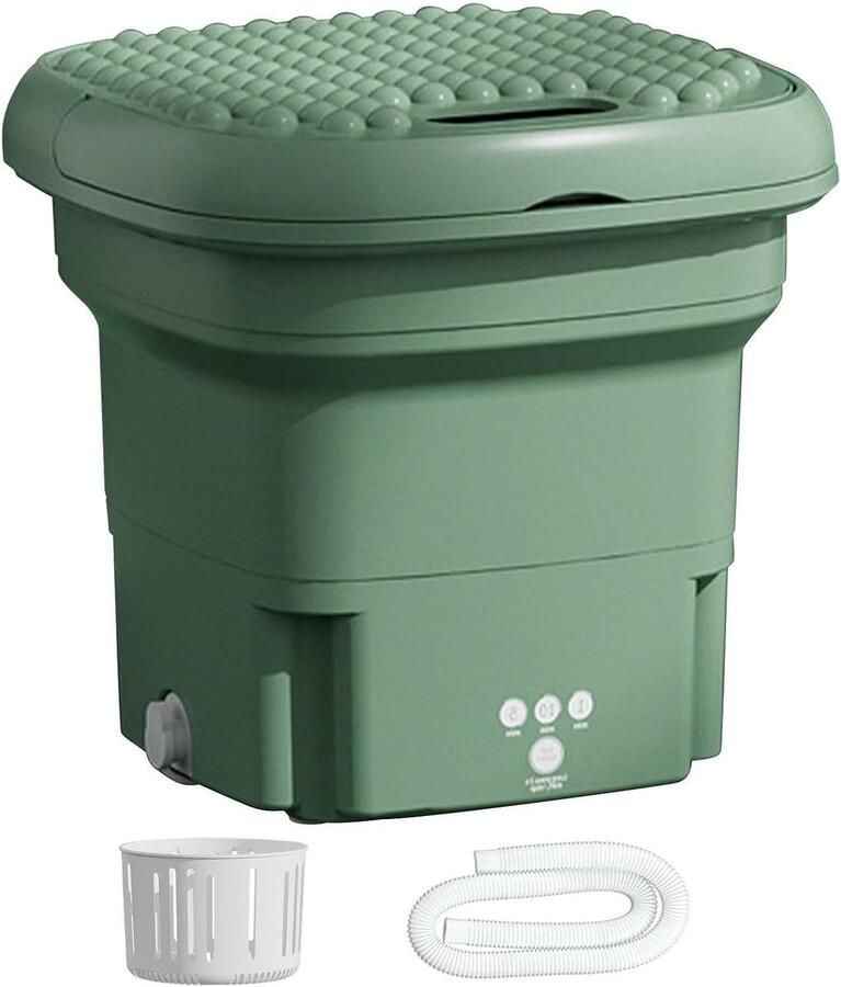 Mini Wasmachine Opvouwbaar Apparaat Kleding Reinigen Ultrasone Turbine 2.8 Liter Groen