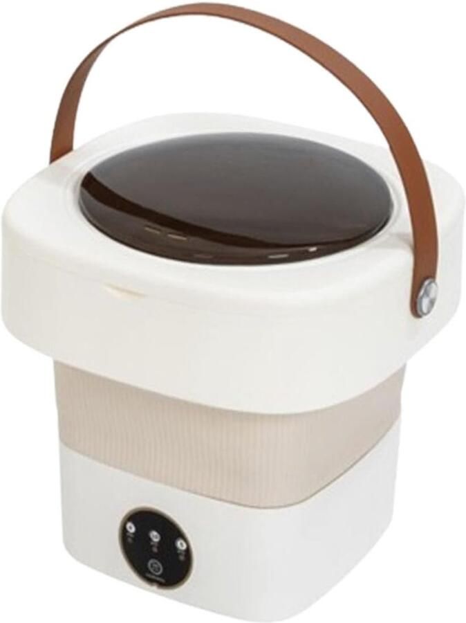 Mini Wasmachine Opvouwbaar Apparaat Kleine Wasjes Ruimtebesparend Ontwerp 4.5L Capaciteit Beige