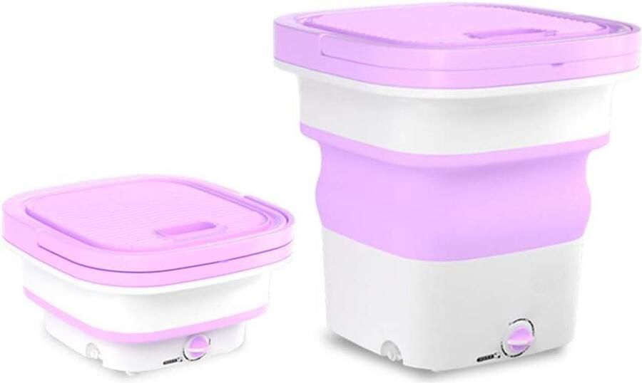Mini Wasmachine Draagbare Wasmachine Opvouwbaar Reizen en Kamperen Opvouwbaar en Ruimtebesparend 36x36x18cm Rood