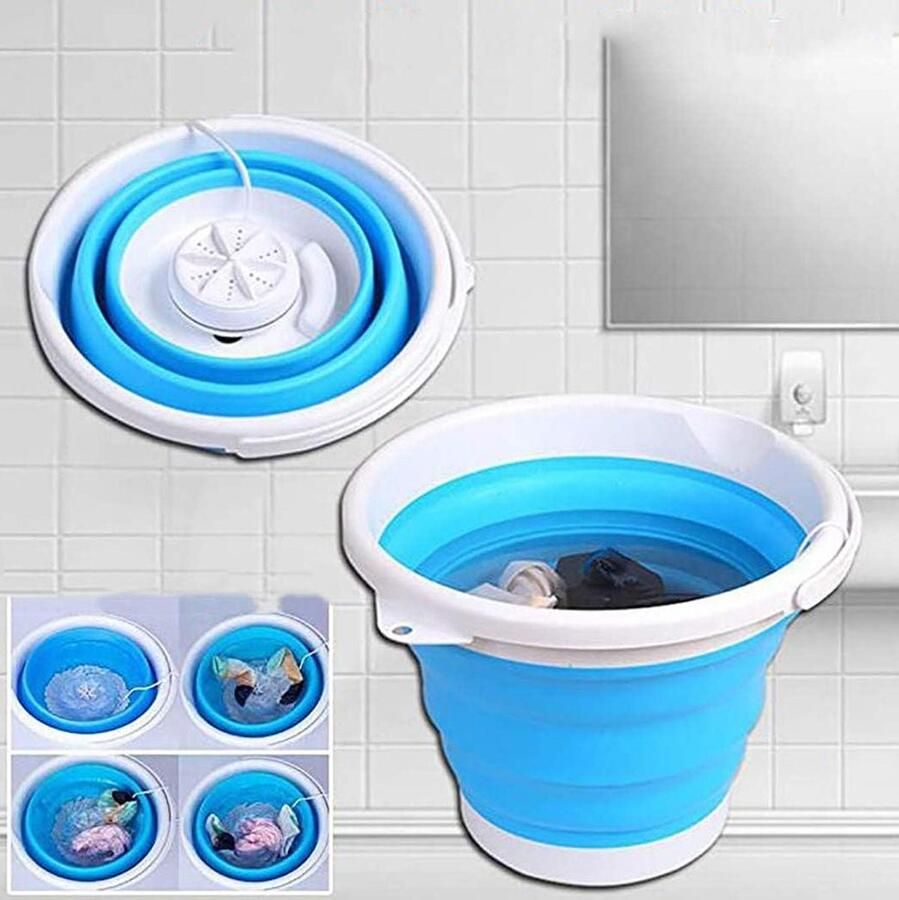 Mini Wasmachine Opvouwbaar Compacte Washer Persoonlijk Wassen USB Aangedreven 1 kg Capaciteit Rood