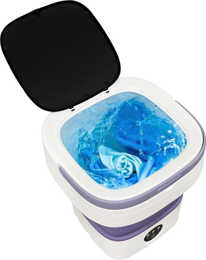 Mini-wasmachine Opvouwbaar Draagbare Wasmachine Kleine Wasjes Met Centrifuge 12 Liter Lila