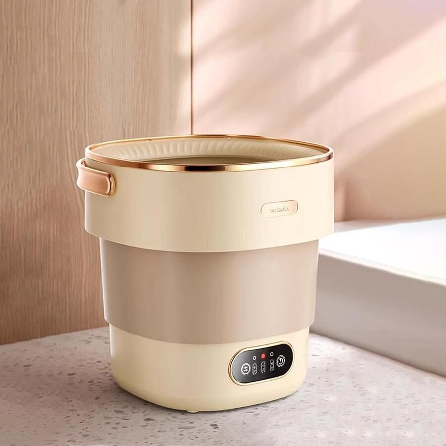 Mini Wasmachine Opvouwbaar Draagbare Wasmachine Kleine Wasmachine Hygiënisch Wassen Imitatie Handwas Diepe Reiniging 18.5L Geel