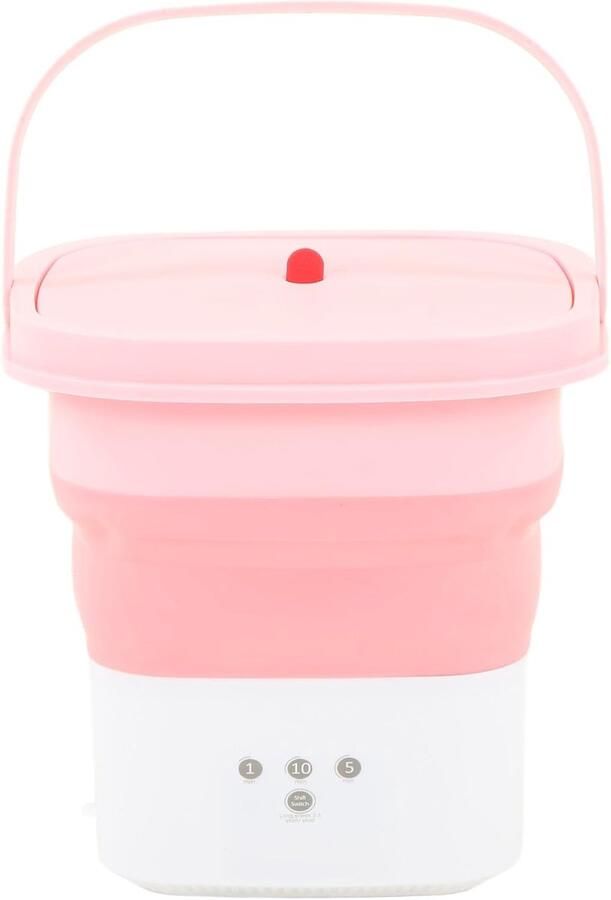 Mini Wasmachine Opvouwbaar Model Kleine Was Ingebouwde Dehydrator Grote Capaciteit Roze Wit