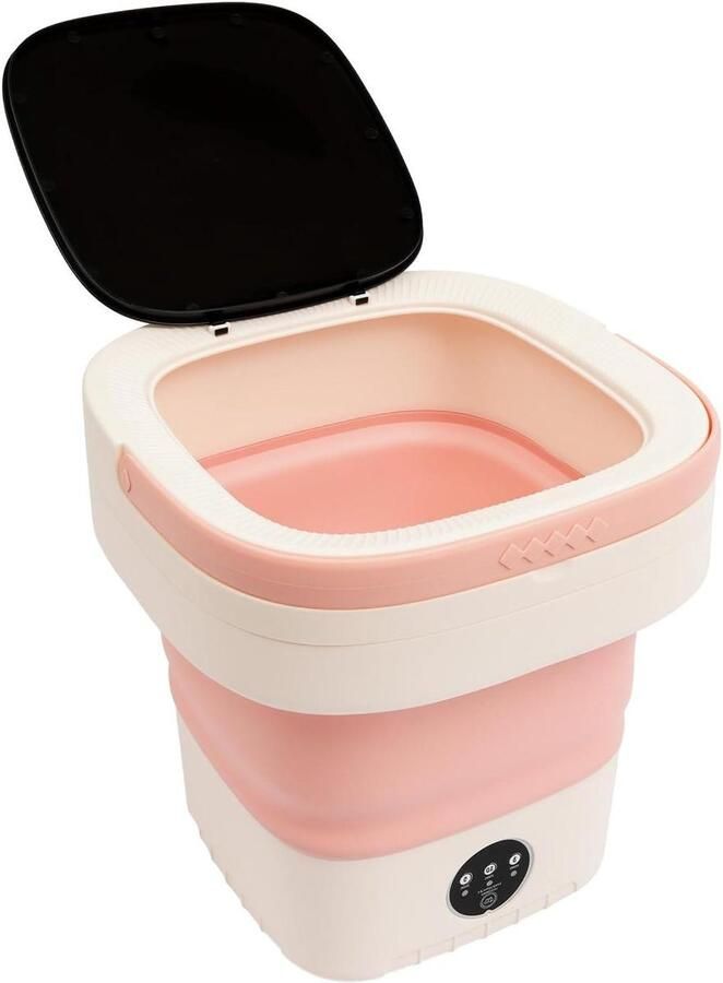 Mini Wasmachine Opvouwbaar Draagbare Wasmachine Reizen en Camping 3 Wasprogramma's 12 Liter Roze