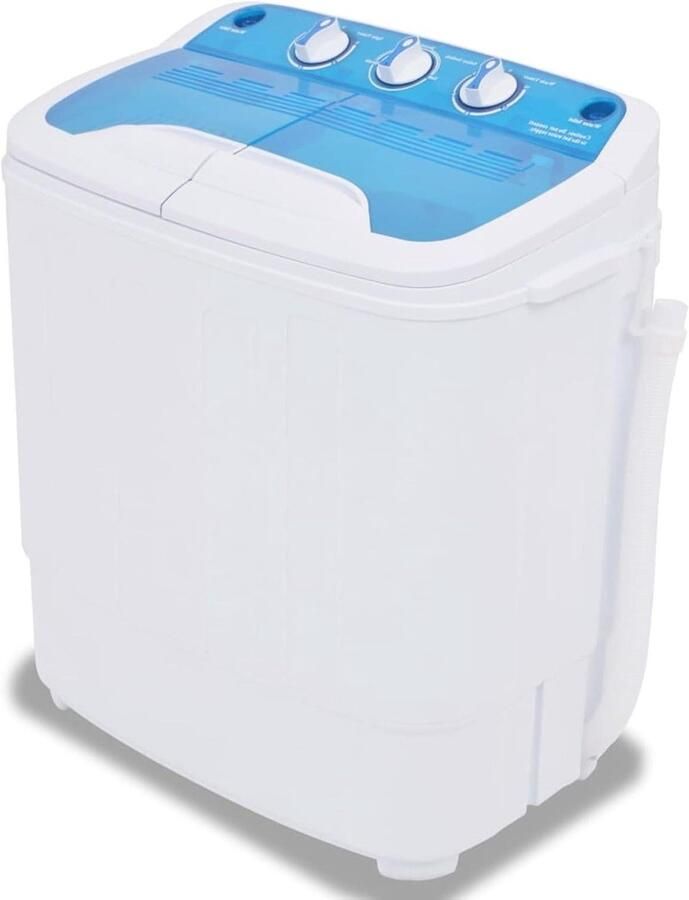 Mini Wasunit Compacte Wasmachine Kleine Wasjes Dubbele Bak 36 kg Capaciteit Blauw Wit