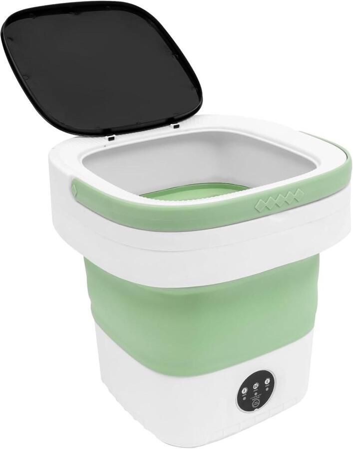 Mini Wasunit Draagbare Wasmachine Hygiënisch Wassen Opvouwbaar Ontwerp 12 Liter Groen