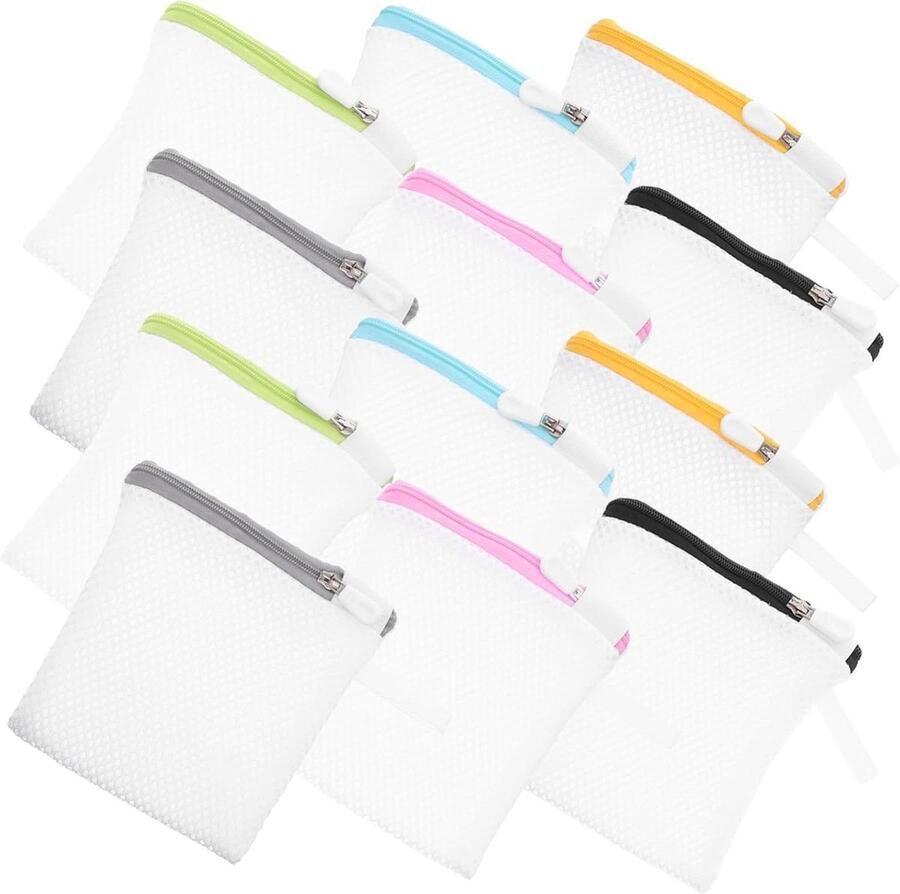 Mini Waszakken Fijne Was Kleding Beschermen Dik Mesh Materiaal 12 Stuks Multi