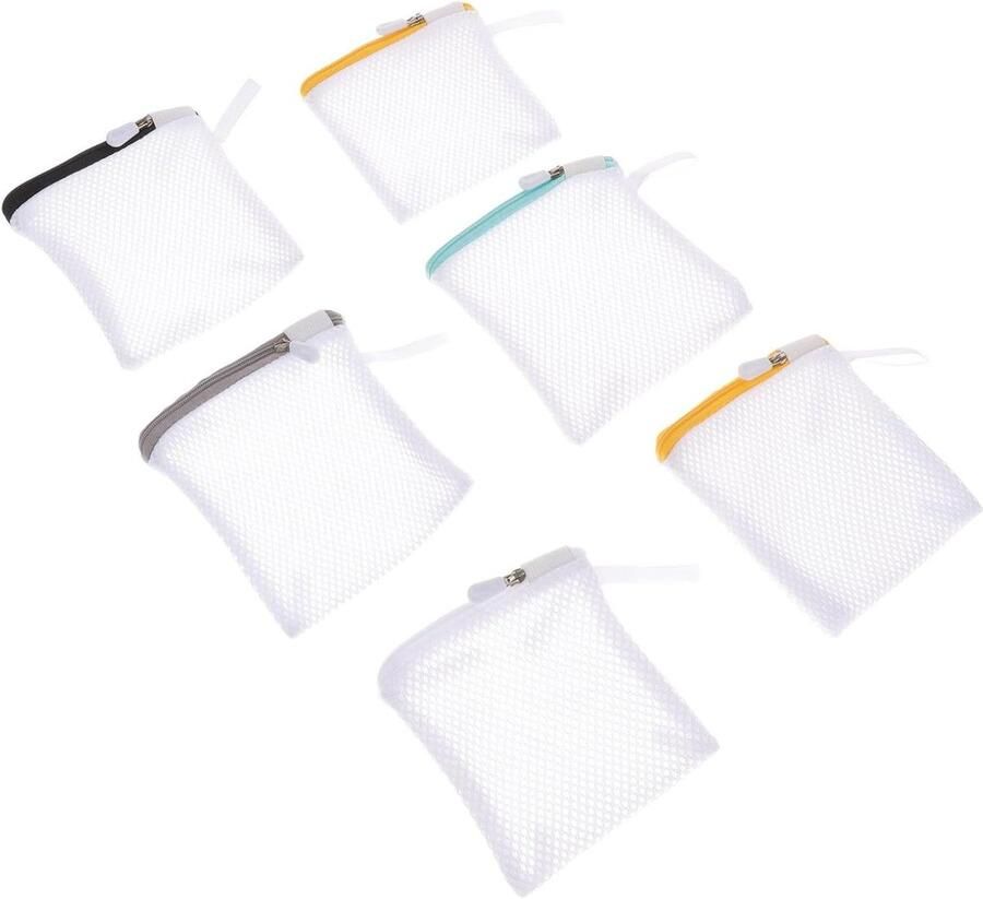 Mini Waszakken Mesh Zakjes Delicate Kleding Wassen Efficiënte Watercirculatie 6 Stuks Kleuren