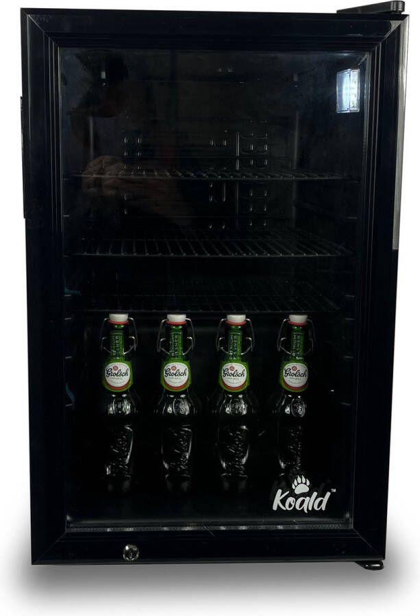 Minibar koelkast 68 liter horeca glazen deur black edition