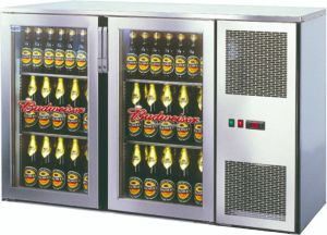 MINIMAX koelwerkbank 1.440 mm antraciet met 2 glazen deurvakken