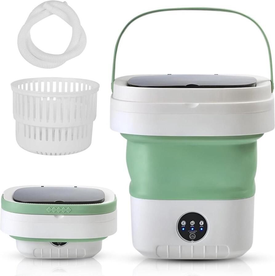Miniwasmachine Draagbare Wasmachine Kleding Reinigen Opvouwbaar Ontwerp 12 Liter Groen