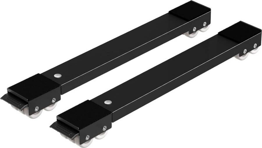 Moblies Set van 2 wasmachines onderstel transportroller voor wasmachine koelkast 44 cm-70 5 cm met 24 wielen rem zwart