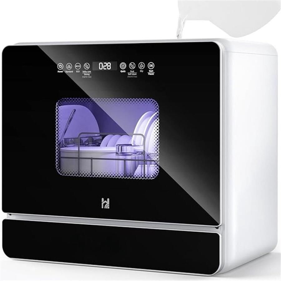 Norvia Mini Vaatwasser Met Waterreservoir Vrijstaande Camping Vaatwasser 9 Programma's App Bediening 54 8 x 36 x 49 6 cm