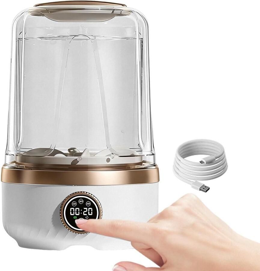 Ondergoed Wasapparaat Mini Wasmachine Reis Was Sen Draadloos Oplaadbaar 2 Liter Capaciteit Wit
