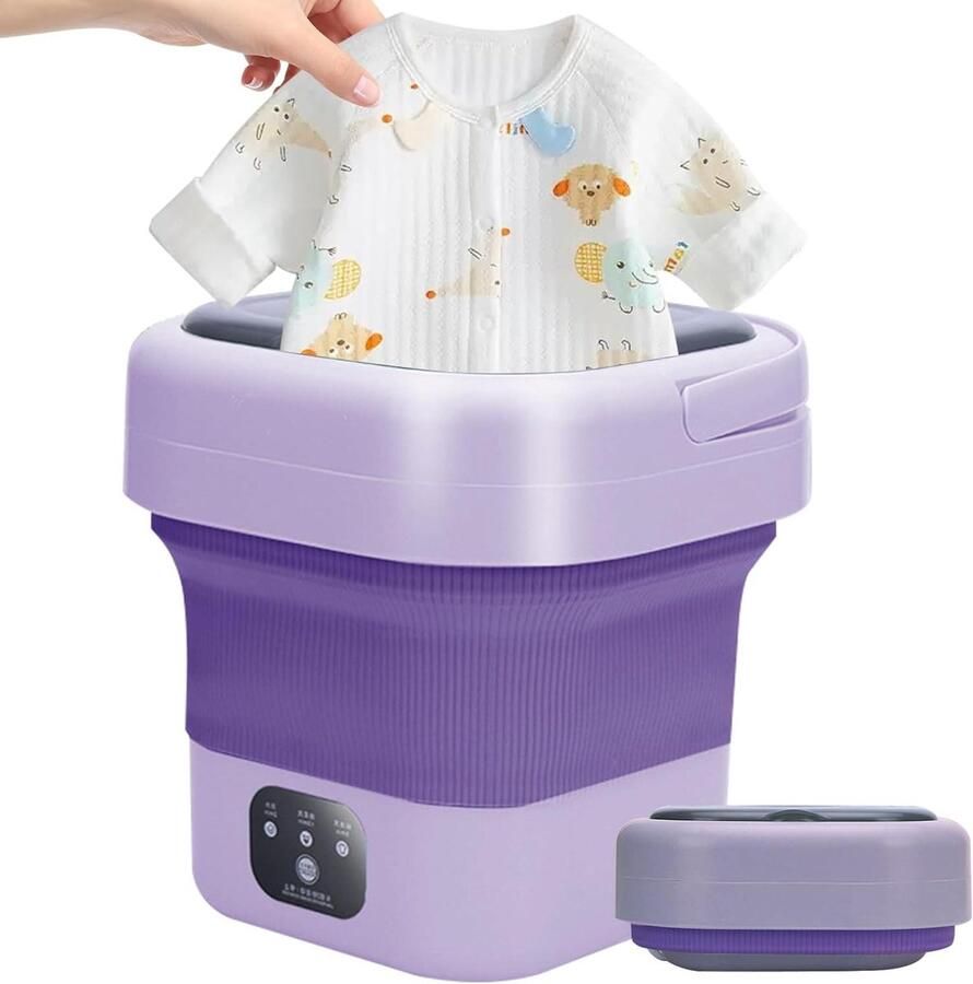 Ondergoed Wasmachine Compacte Wasmachine Kleine Kleding Wassen Opvouwbaar Ontwerp 9 Liter Capaciteit Wit