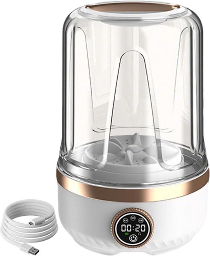 Ondergoed wasmachine Draagbare wasser Kleine wasjes doen Oplaadbaar via USB 2 liter capaciteit Wit