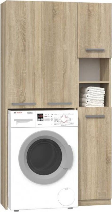 Homedot Opbouwkast Wasmachine Wasdrogerkast Opbouwmeubel Wasmachine - Foto 2