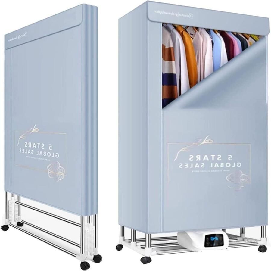 Opvouwbare Kleding Droger Elektrisch Rek Snel Kleding Drogen Afstandsbediening Timer 40 Kg Capaciteit Oranje