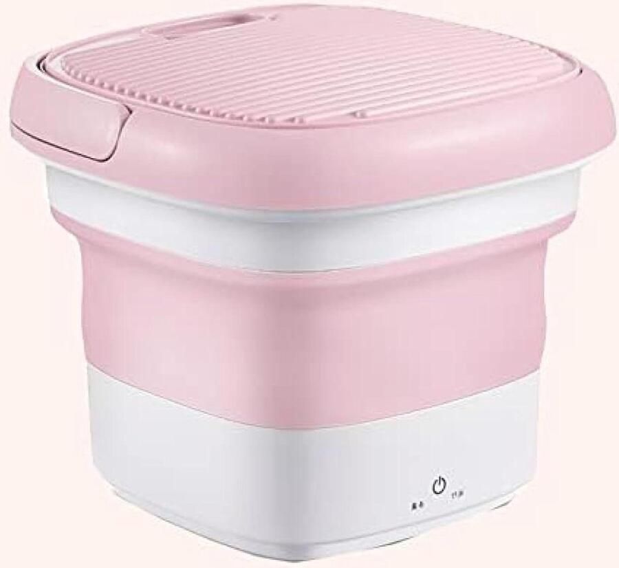 Opvouwbare Mini Wasmachine Compacte Wasmachine Reizen Kamperen Ultrasone Turbine Technologie 0.8 kg Capaciteit Roze