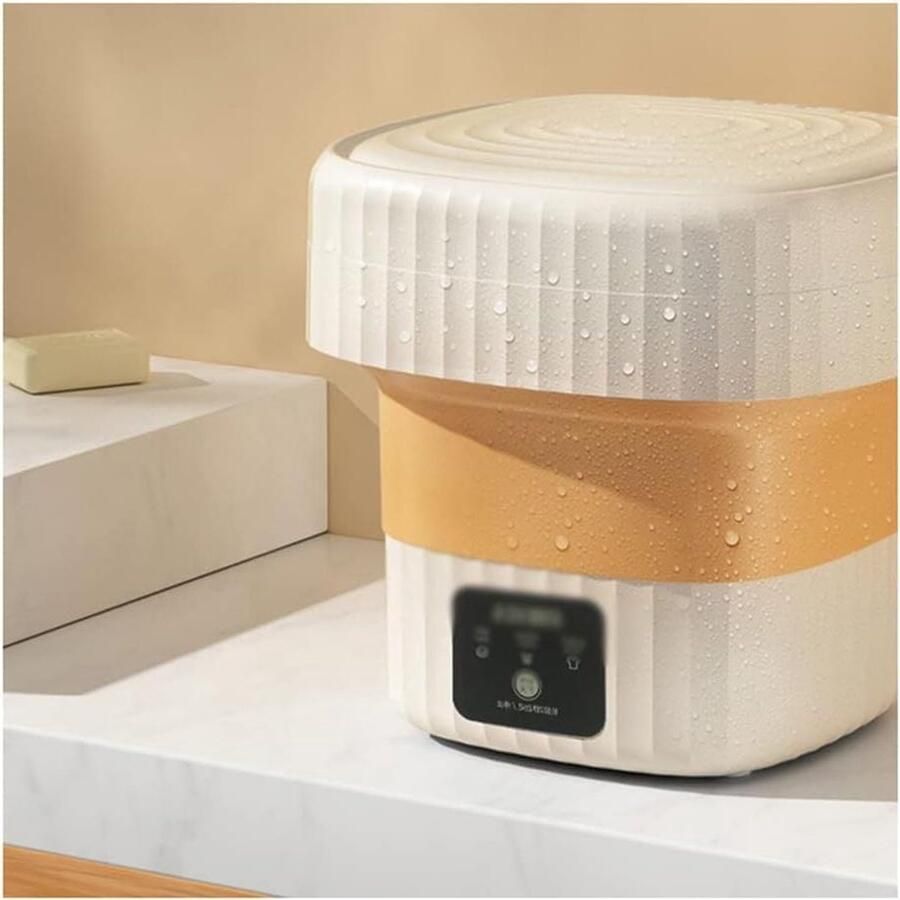 Opvouwbare Mini Wasmachine Compacte Wasser Reizen en Kleine Ruimtes Met Paars Licht Desinfectie 6.5 Liter Capaciteit