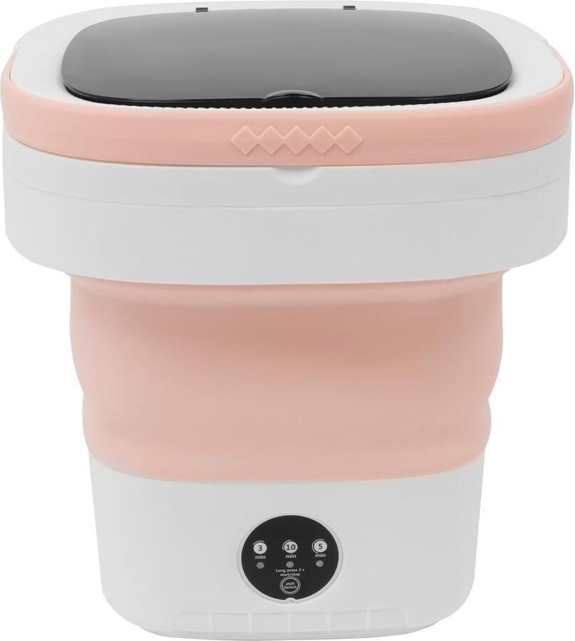 Opvouwbare Mini Wasmachine Draagbare Wasmachine Kleding Reinigen Blauw Licht Reiniging 12 Liter Capaciteit Roze