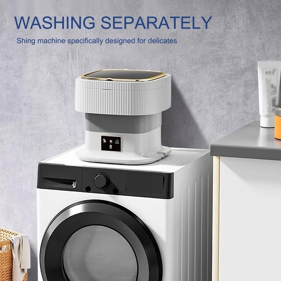 Opvouwbare mini-wasmachine Draagbare wasmachine Kleine wasjes doen Ruimtebesparend design 115 liter capaciteit Grijs