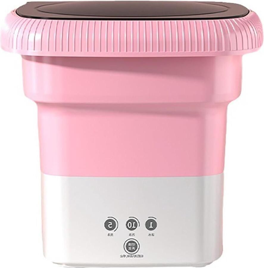 Opvouwbare Mini-wasmachine Draagbare Wasmachine Kleine Wasjes Doen Semi-automatische Reiniging 28 x 28 x 25.5 cm Roze