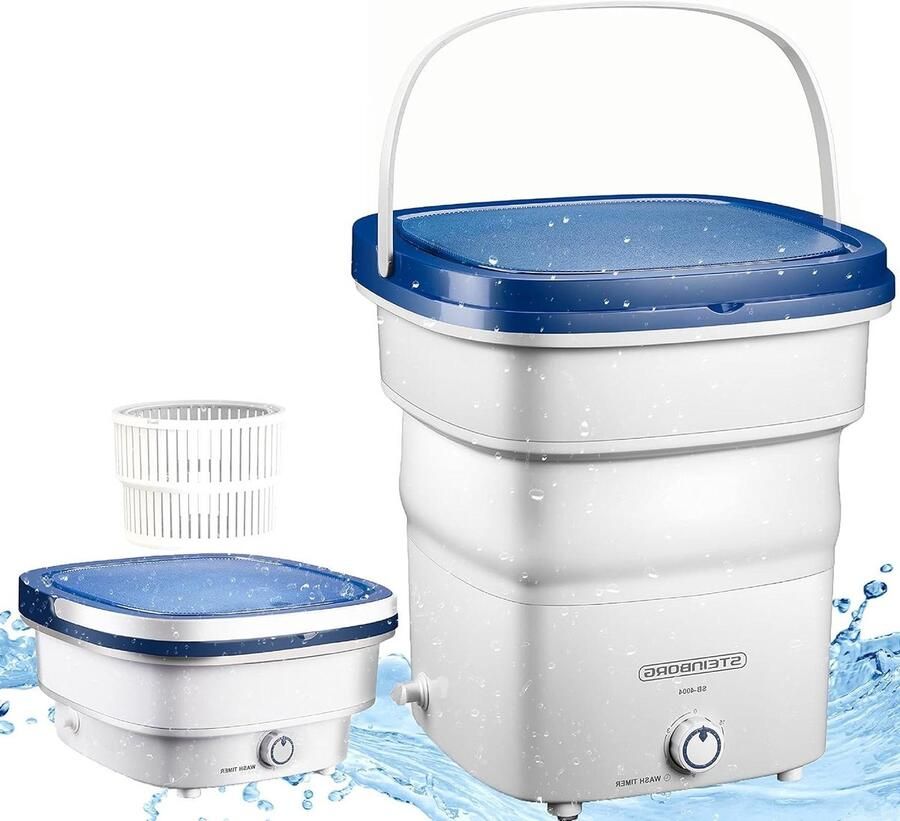 Opvouwbare Mini Wasmachine Reis Wasmachine Draagbaar Kleine Wasjes Doen Uniek Inklapsysteem 1.5 kg Wit