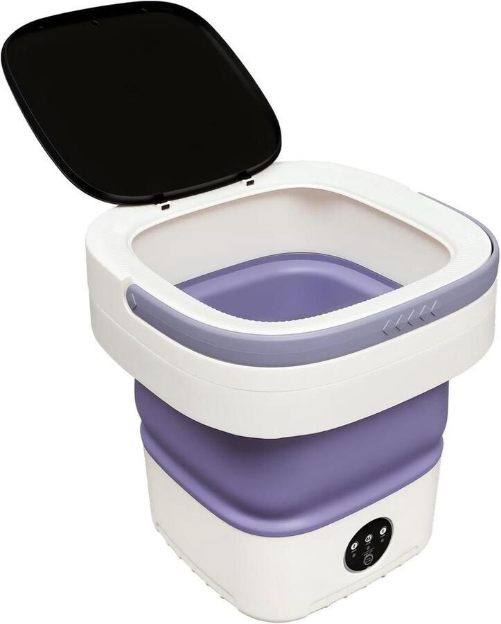 Opvouwbare Mini-wasmachine Reiswasmachine Kleine Wasmachine Snel Wassen Centrifuge Functie 12 Liter Paars
