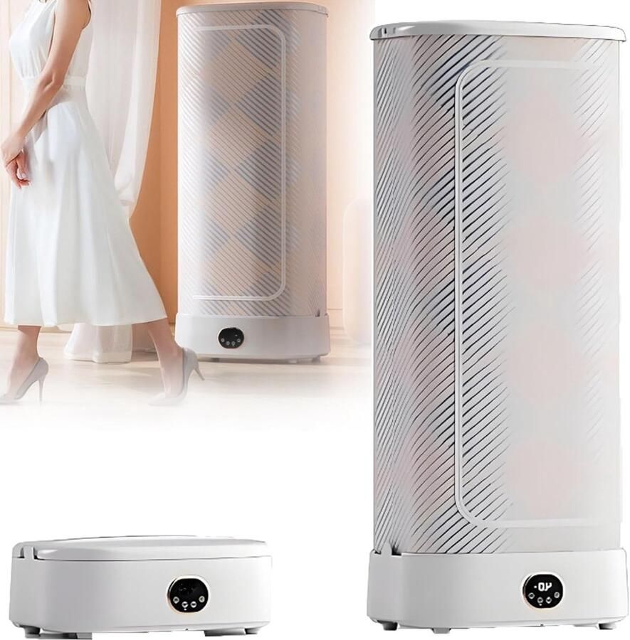 Opvouwbare Stoomdroger Draagbare Kledingdroger Snel Kleding Drogen 360° Heteluchtcirculatie 15kg Capaciteit Wit of Staal