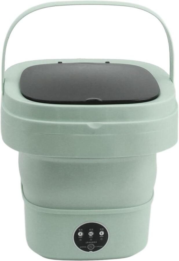 Opvouwbare Was Unit Mini Wasmachine Kleine Wasjes Met Afvoer Mand 6 Liter Capaciteit Groen