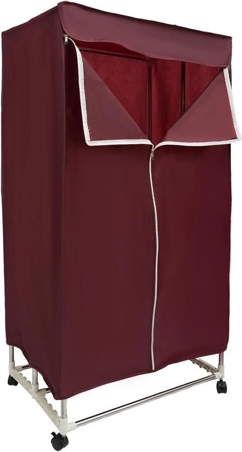 Opvouwbare Wasdroger Draagbare Kledingkast Snel Kleding Drogen Stille Werking 45 dB 30 kg Draagkracht Wijnrood