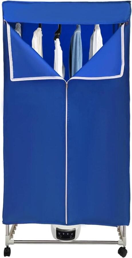 Draagbaar Wasrek Elektrische Droger Kleding Drogen Sneldrogend 150 cm Hoog Blauw