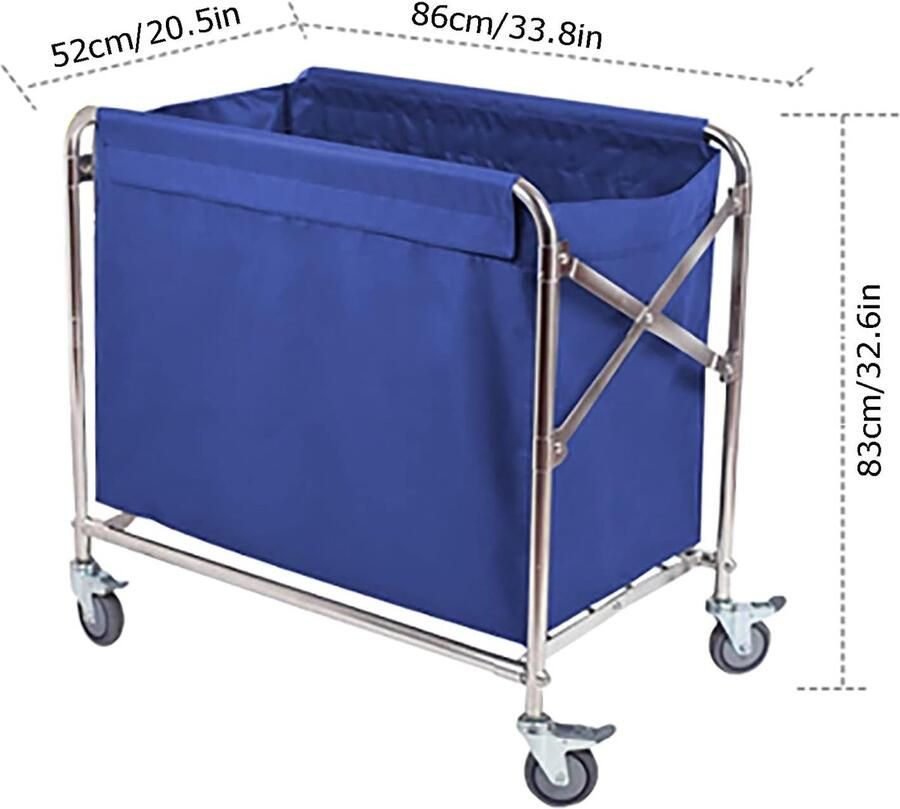 Opvouwbare Waskarre Servicekar Wasmand Huishoudelijk Gebruik Grote Capaciteit 52x86x83cm Grijs