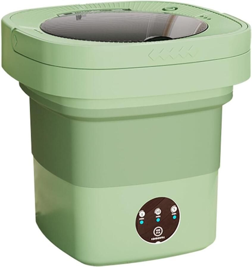 Opvouwbare Wasmachine Compact Apparaat Reizen en Thuis Sterilisatie Blauw Licht 8 Liter Capaciteit Groen