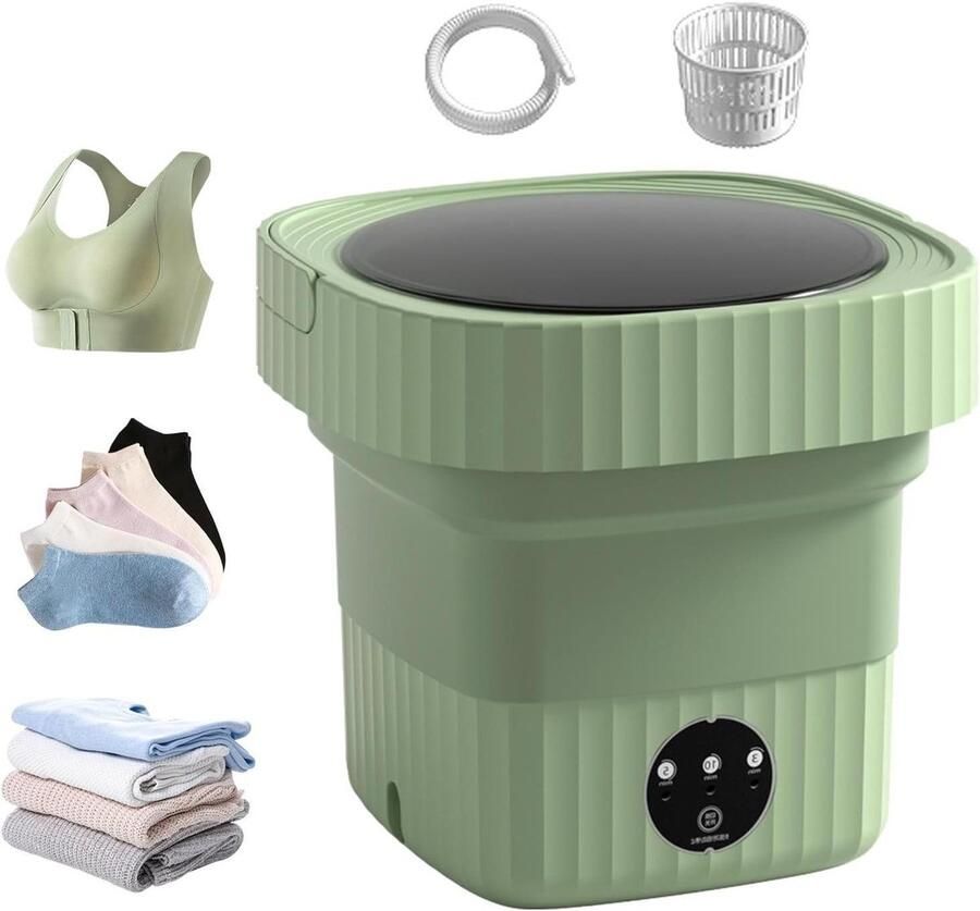 Opvouwbare Wasmachine Draagbare Wasmachine Kleding Wassen Ruimtebesparend Ontwerp 6L Capaciteit Multicolor