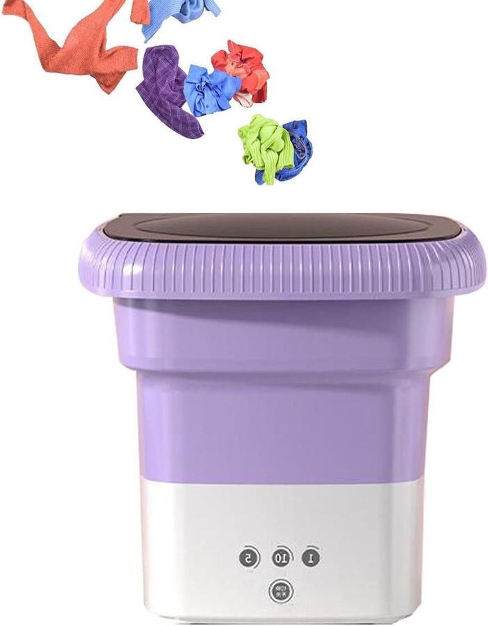 Opvouwbare Wasmachine Draagbare Wasserette Reizen en Camping Krachtige Trillingsgolven 28 x 28 x 12.5 cm Wit
