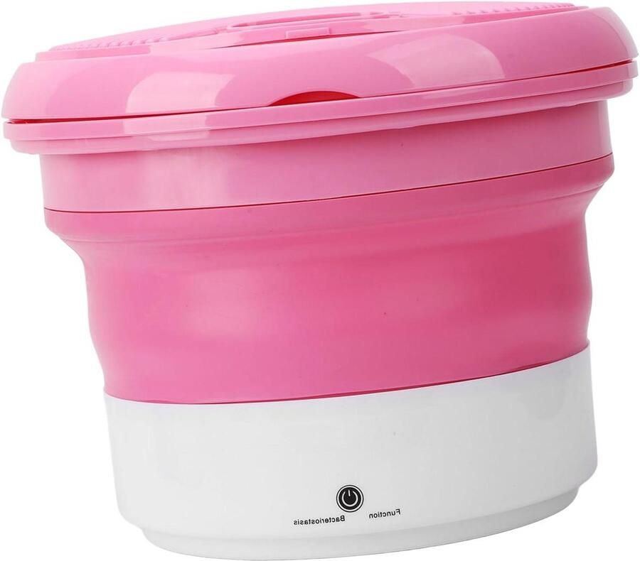Opvouwbare Wasmachine Kleine Wasserette Ondergoed Wassen Met Uitdroogfunctie 33 x 33 x 12 cm Roze