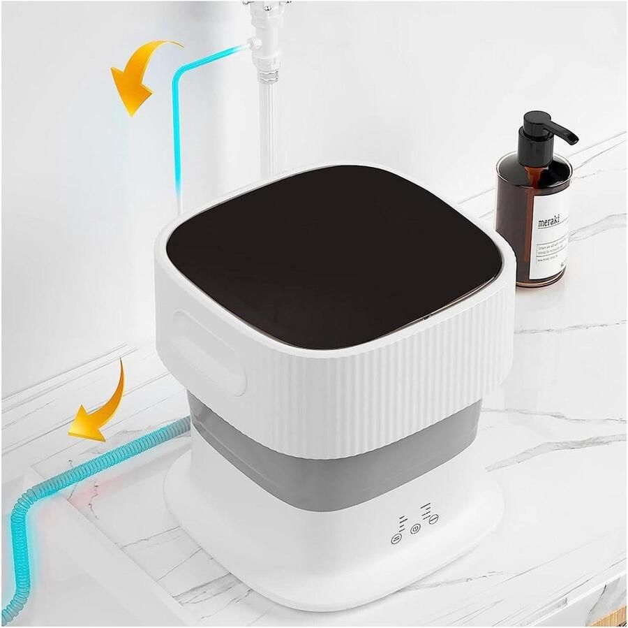 Opvouwbare Wasmachine Met Centrifuge 9L Automatisch Water in En Uit Mini Wasmachine Draagbare Wasmachine voor Kleine Kamers Camping RV Reizen