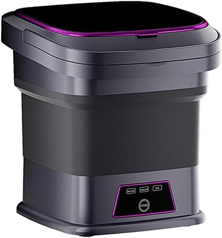 Opvouwbare Wasmachine Mini Draagbare Wasmachine Kleine Kledingstukken Wassen Anti-klit Golftrommel 13 Liter Grijs Paars