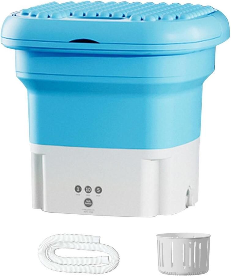 Opvouwbare Wasmachine Mini Wasautomaat Camping Reizen Dieptereinigend Effect 2.8 Liter Groen Blauw Roze