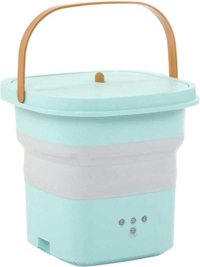 Opvouwbare Wasmachine Mini Wasmachine Kleine Was Geïntegreerde Afvoermand Grote Capaciteit Groen