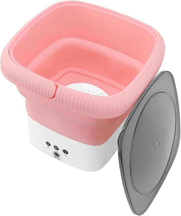 Opvouwbare Wasmachine Mini Wasmachine Kleine Was Krachtige Turbotechnologie 27 x 26 cm Roze