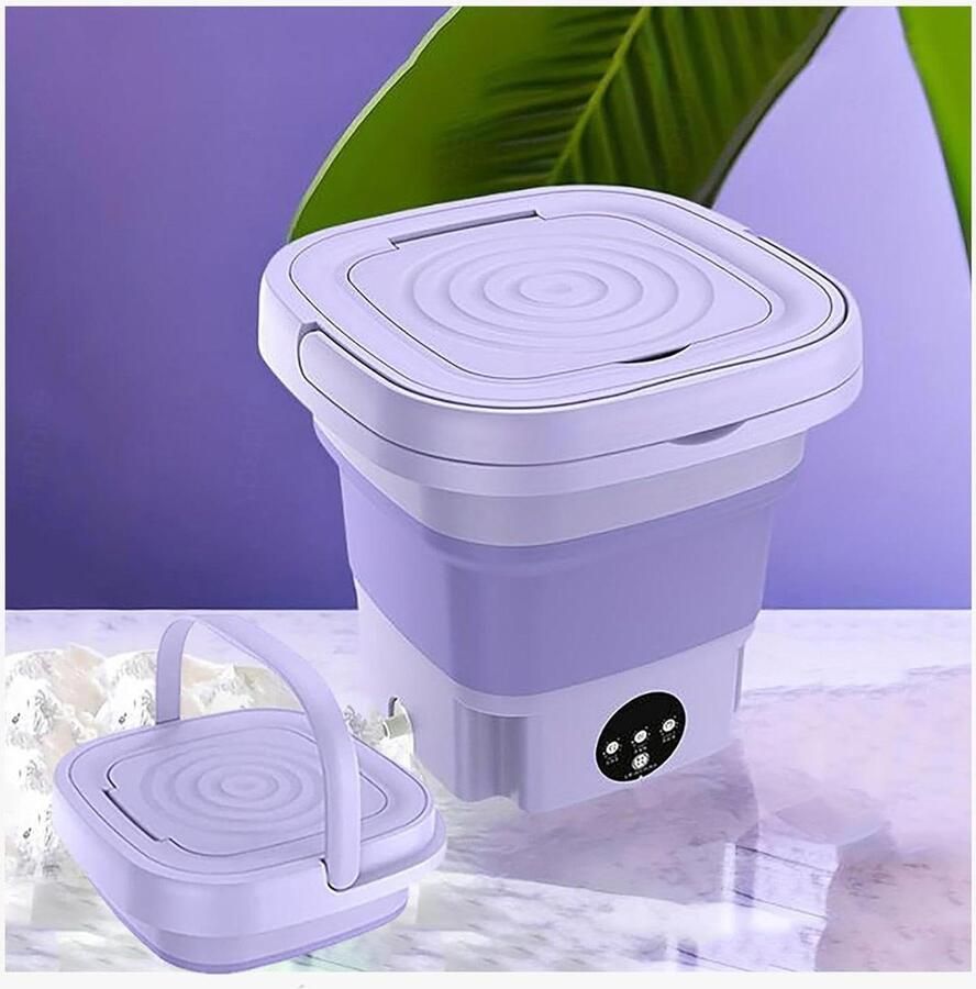 Opvouwbare Wasmachine Mini Wasmachine Kleine Wasjes Met Centrifuge 8 Liter Paars