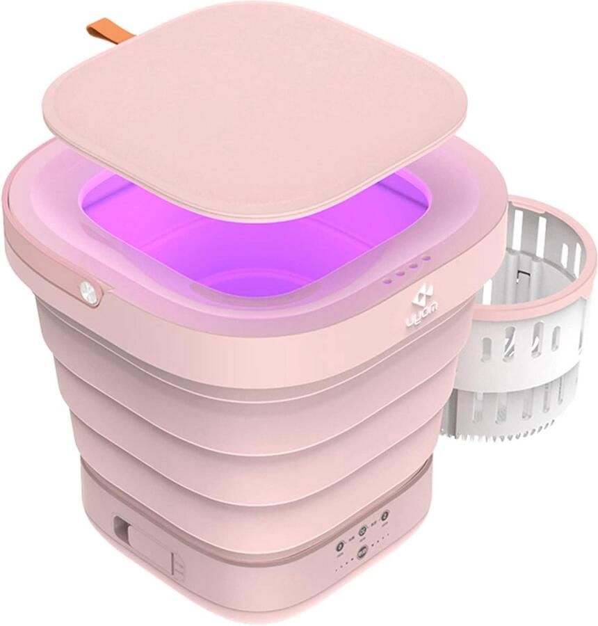 Opvouwbare Wasmachine Mini Wasmachine Kleine Wasjes Met Centrifuge 9 Liter Roze