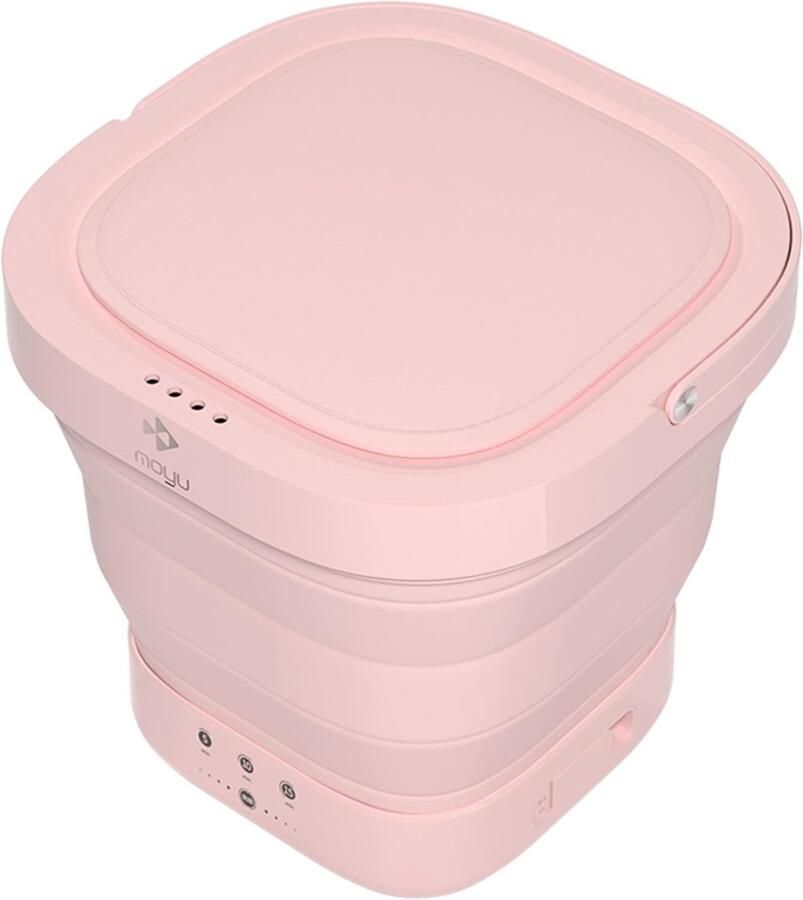 Opvouwbare Wasmachine Mini Wasmachine Kleine Wasjes Ruimtebesparend Ontwerp 9 Liter Roze